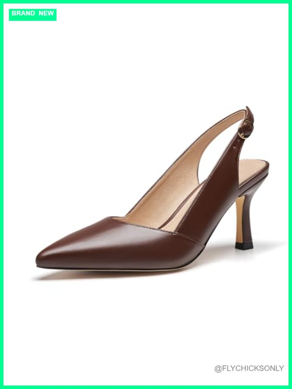 Slingback Kitten Heels Pointed Closed Toe Dressy Pumps Wedding Office Party
